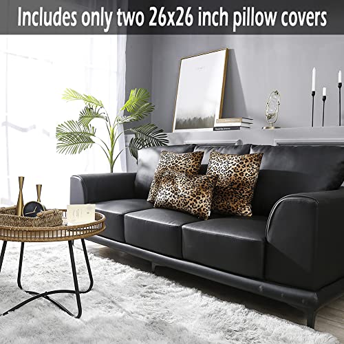 Carrie Home Leopard Pillow Covers Cheetah Pillow Animal Print Throw Pillows Soft Short Velvet Pillow For Home Couch Sofa (Set Of 2, 26X26 Inch) #TOP6