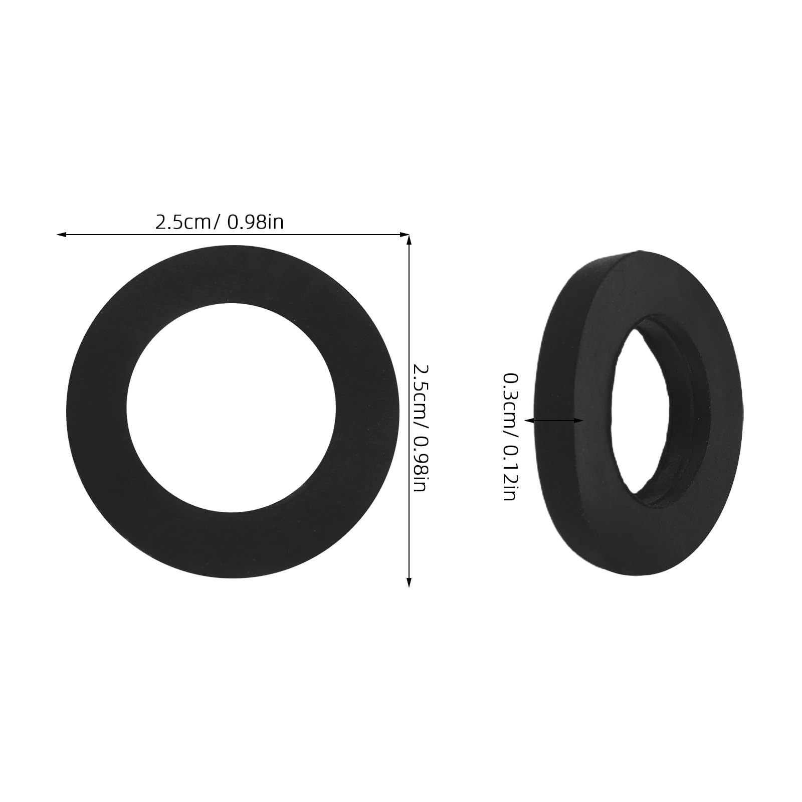 500 juntas de goma de repuesto: arandelas de goma para grifo de 3/4'' para cabezal de ducha y lavabo, arandelas para manguera de ducha y juntas de sellado para tuberías.