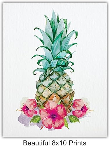 Miniatura 5 de Decoración de piña - Arte de pared tropical - Decoración de pared hawaiana - Arte rústico bohemio para pared de cocina - Impresión de comedor - Arte