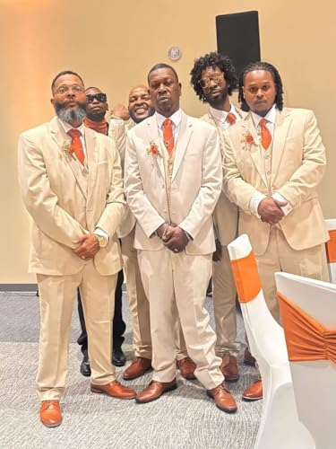 Men's Linen Suit 3 Piece Slim Fit Summer Beach Wedding Suits for Men Two Button Lightweight Jacket Vest Pants Set3