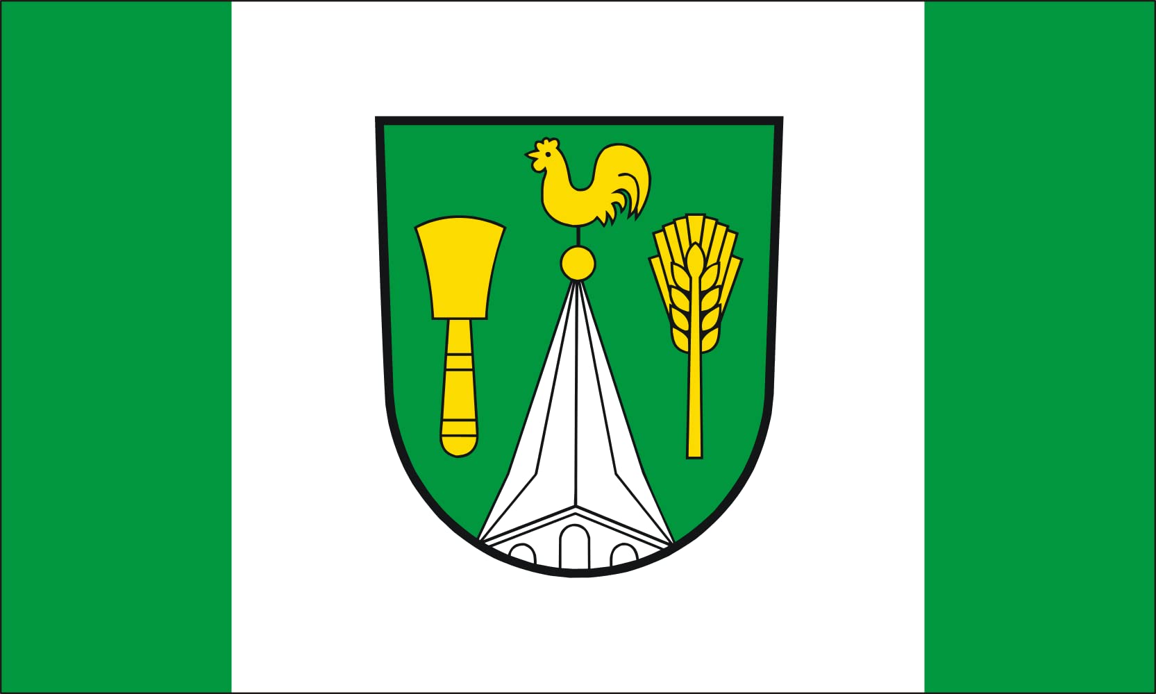 Drapeau de Wusterhusen grand format paysage pour mât extérieur