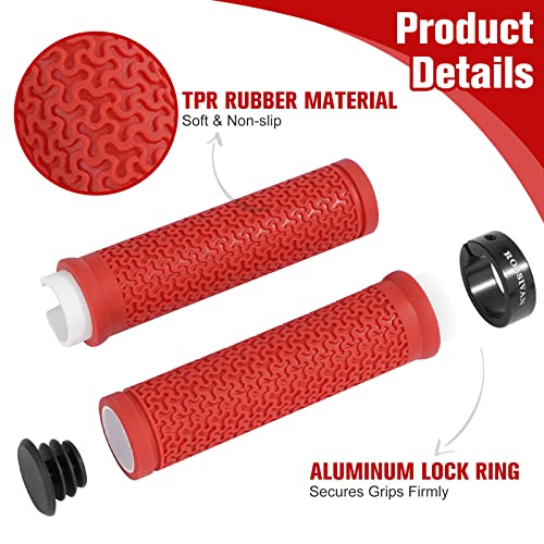 Rossivan Professional Bike Handlebar Grips,Mountain Bike Grips with Soft and Comfortable Anti-slip Rubber,Single Lock-on MTB Grips- Conquer Every Ride - Image 3