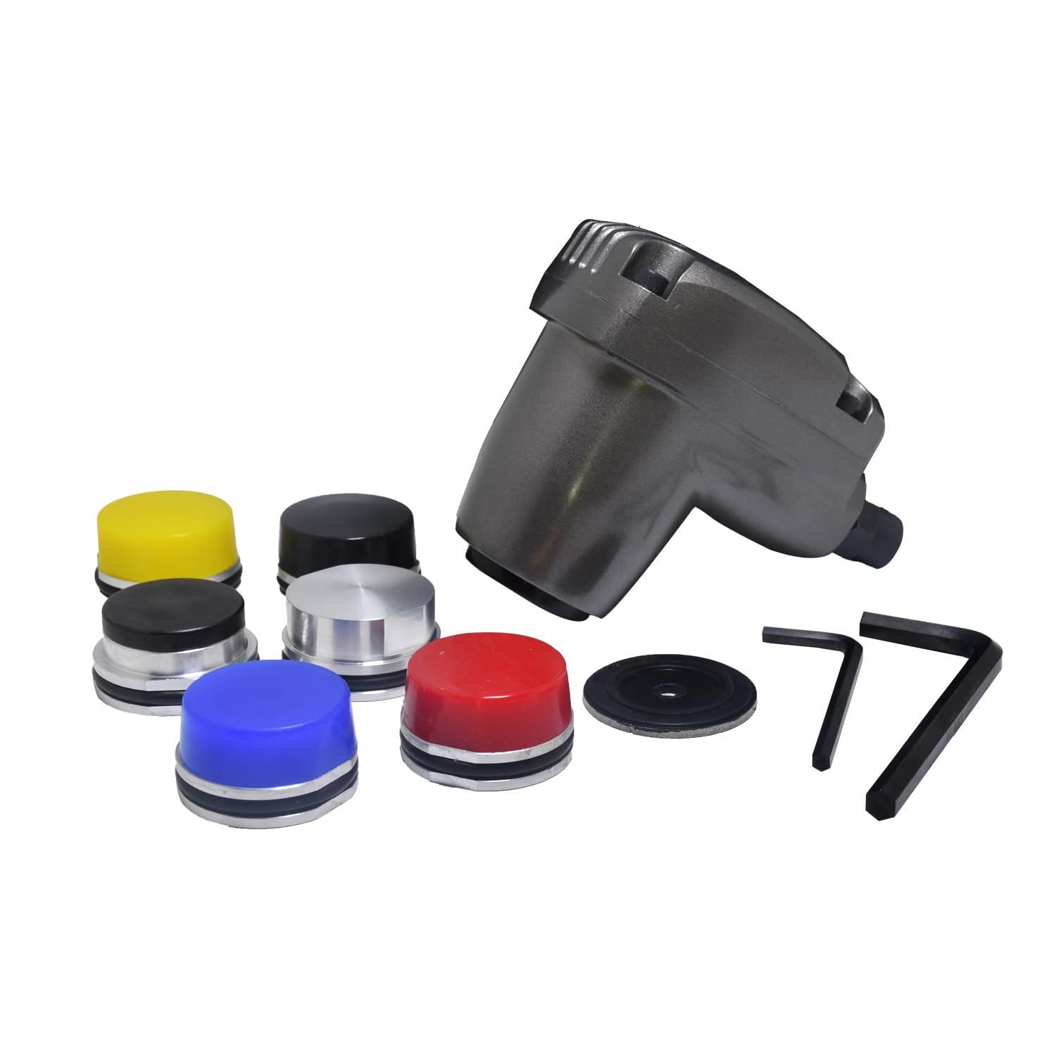 Air Palm Hammer Automatic Hammers Pneumatic Auto Hammer(with 6 Tips of Different Hardness) for Body Repair, Vibrating Out Sheetmetal Laser Cut Parts