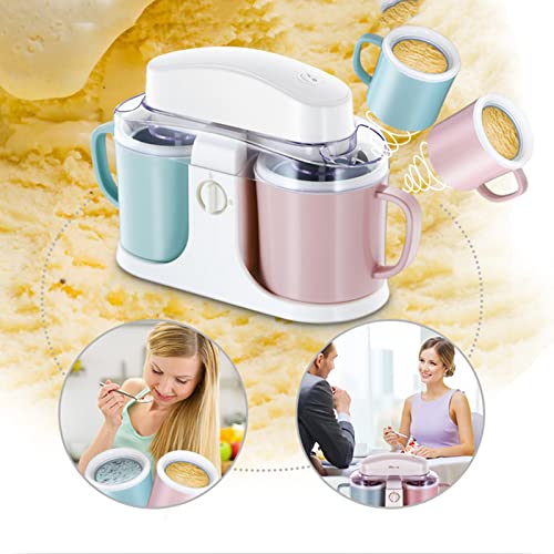 Huachaoxiang Softeismaschine Für Zuhause, 1L Automatischer Doppelzylinder Mini Frozen Yogurt Maschine DIY Eismaschine,A – Bild 7
