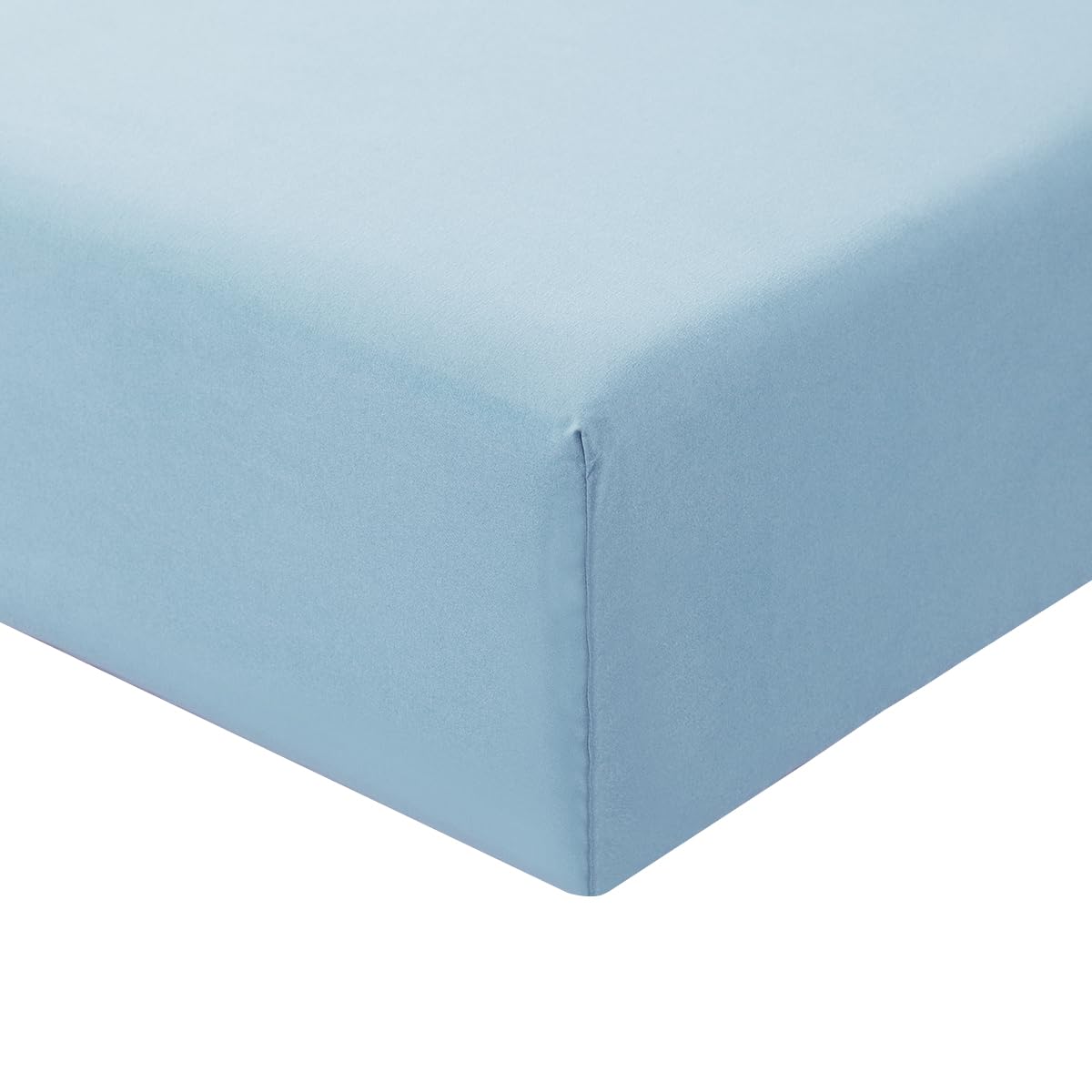 RUIKASI Double Fitted Sheet Deep - Light Blue Bottom Sheet for Double Size Bed with 40cm 16 Inches Extra Deep Sided Pocket, Soft Microfiber Bedsheet Ultra Deep Fit with Mattress โ image 1