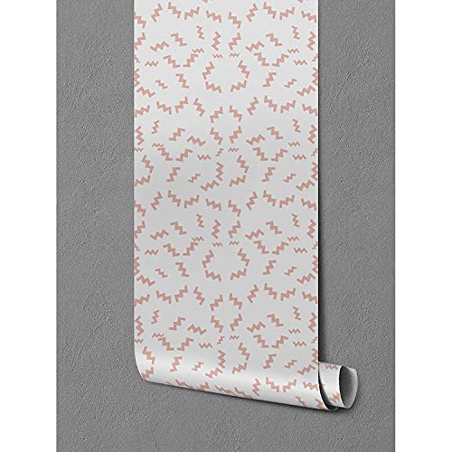 Papier Peint Décoration Rétro Zigzags 250x250cm Coloray pour Salon - 5
