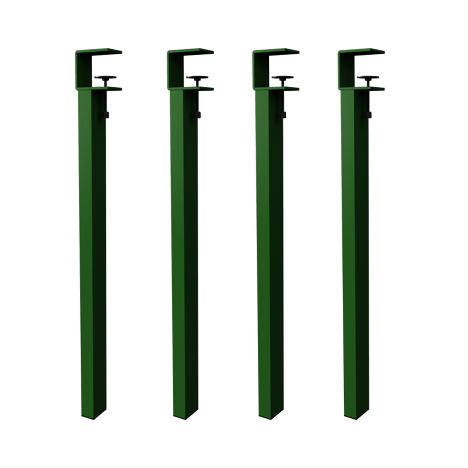 DJCYGG 4 Pcs F-Shaped Clamp-on Table Legs,Table Leg Riser with Wheels,Metal Furniture Feet Worktop Support Leg,for Coffee Table Breakfast Bar,No Punching Design (Green,71cm)