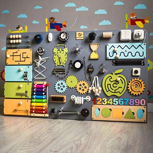 latches wooden activity board