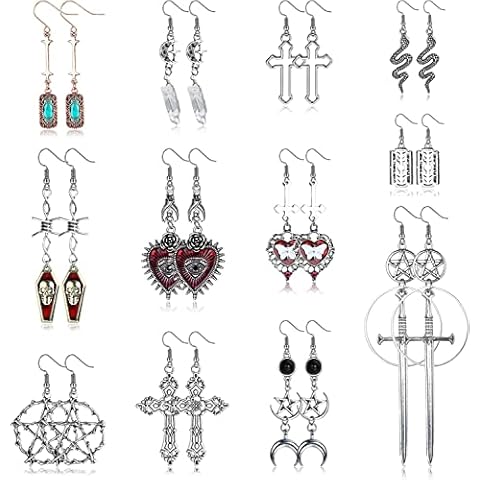 LOLIAS 12 Pares Pendientes Góticos Cover