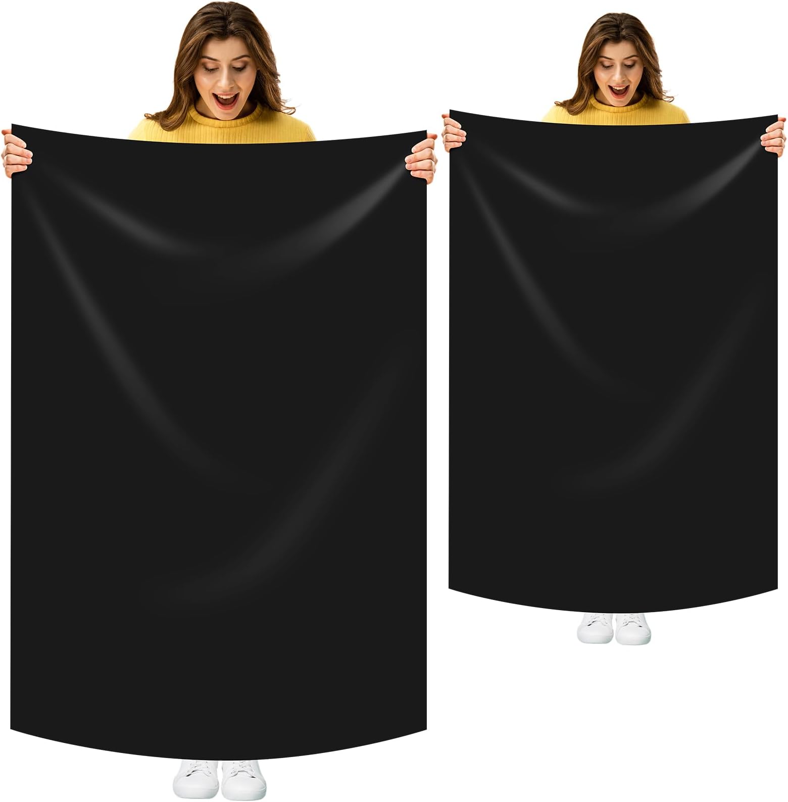 Hushee 2 Pack Extra Large Silicone Mat Place Mats Table Protector Craft Heat Resistant Mat for Kitchen, Painting(Black,24 x 36 Inches)