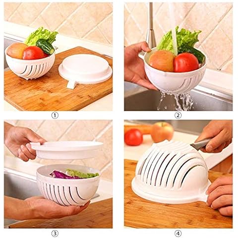 Quick4You Maker Bowl Cutter Slicer Make Your Salad in 60 Seconds (White) Cover