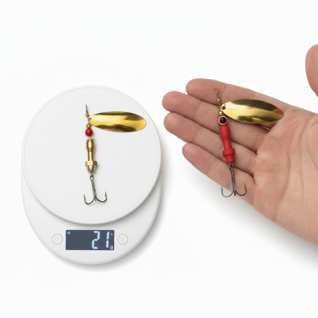Coral India Dushman-Combo 21g Fishing Spinner Lure - Golden Brass Body and Red Body (Combo Pack) 1