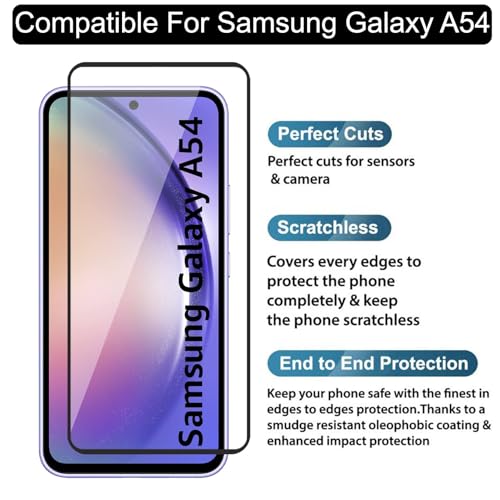 Image of Tempered Glass Screen Protector for Samsung Galaxy A54 - Premium HD Clarity, Durable 9H Hardness