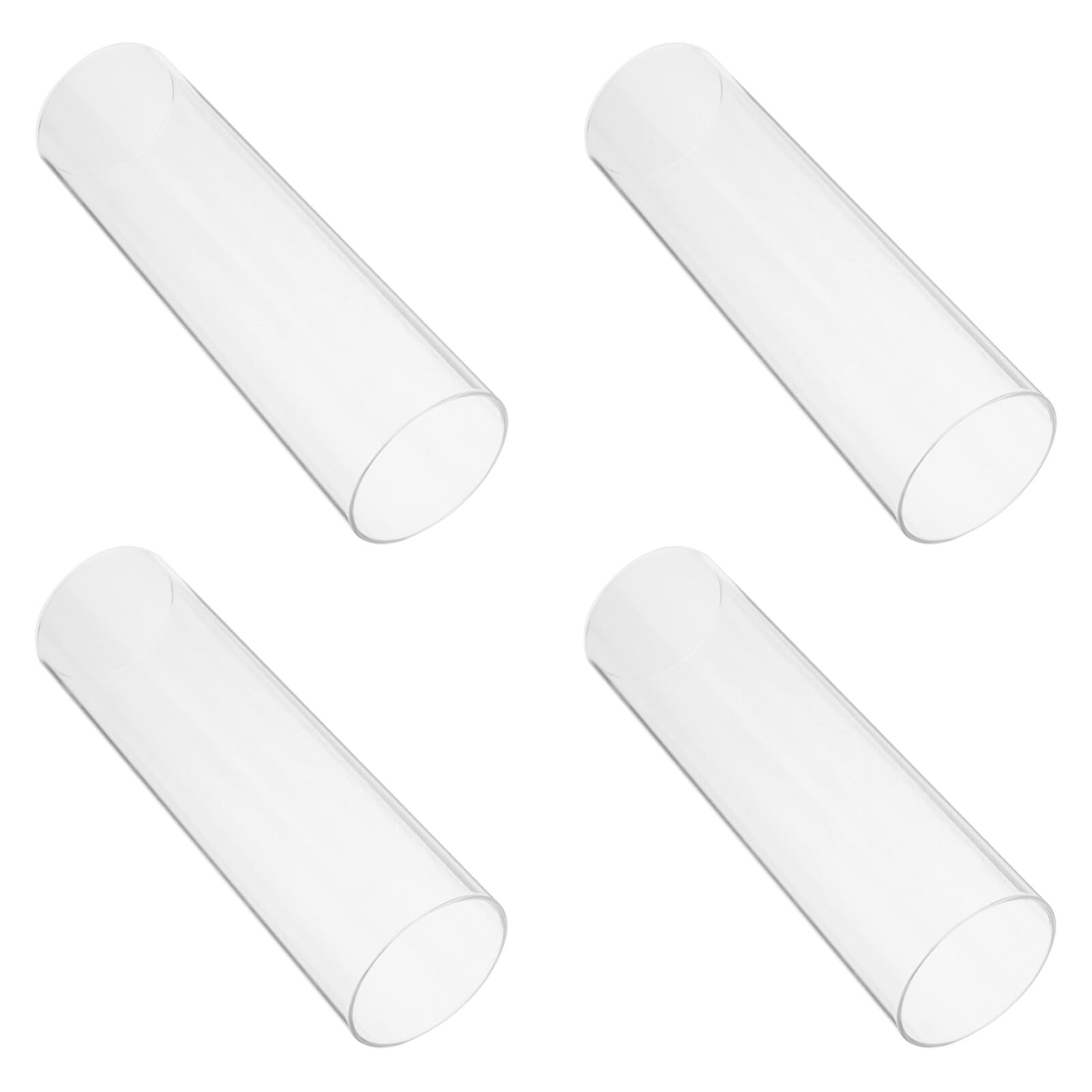 Transparenter Kerzenschirm aus Glas, Zylinderförmig, 4 Stück