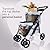 4 Wheel Double Pet Stroller for Dogs and Cats, Great for Twin or Multiple pet Travel (Silver Grey)