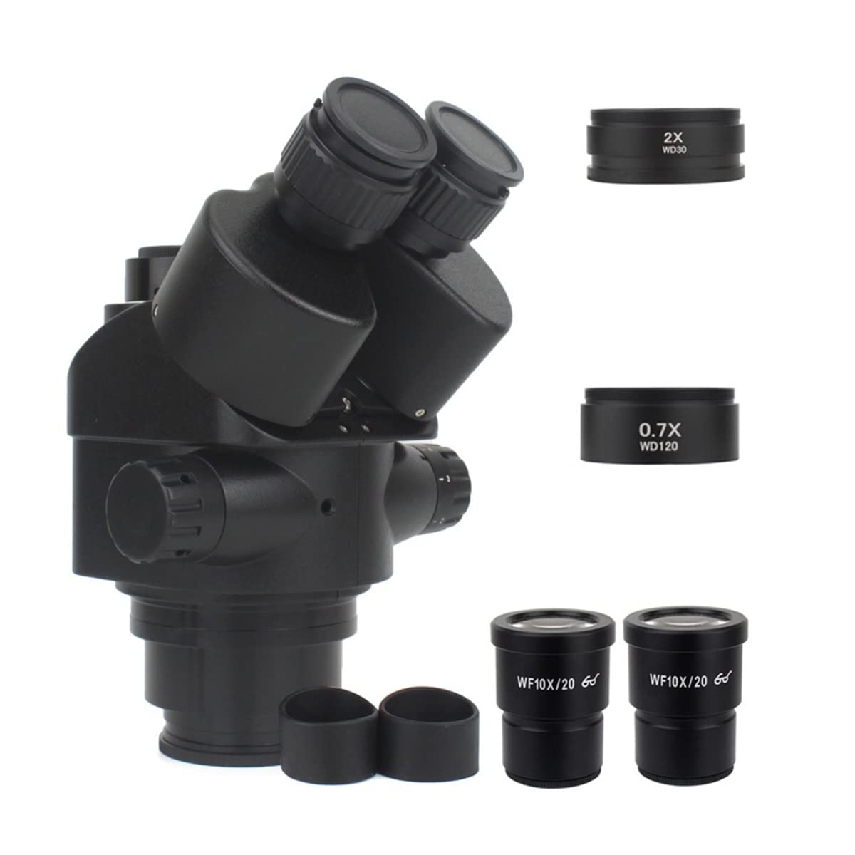 Microscope 7X-45X 3.5X-90X Simul-Focal Trinocular Microscope Zoom Stereo Microscope Head 0.5X 2.0X 0.7X 1.5X 0.75x Auxiliary Objective Lens(with 2X 0.7X)