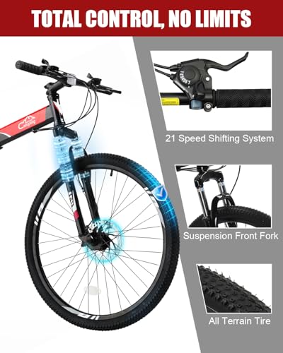Folding Mountain Bike, 26/27.5″ Women’s & Men’s Bicycle, 21