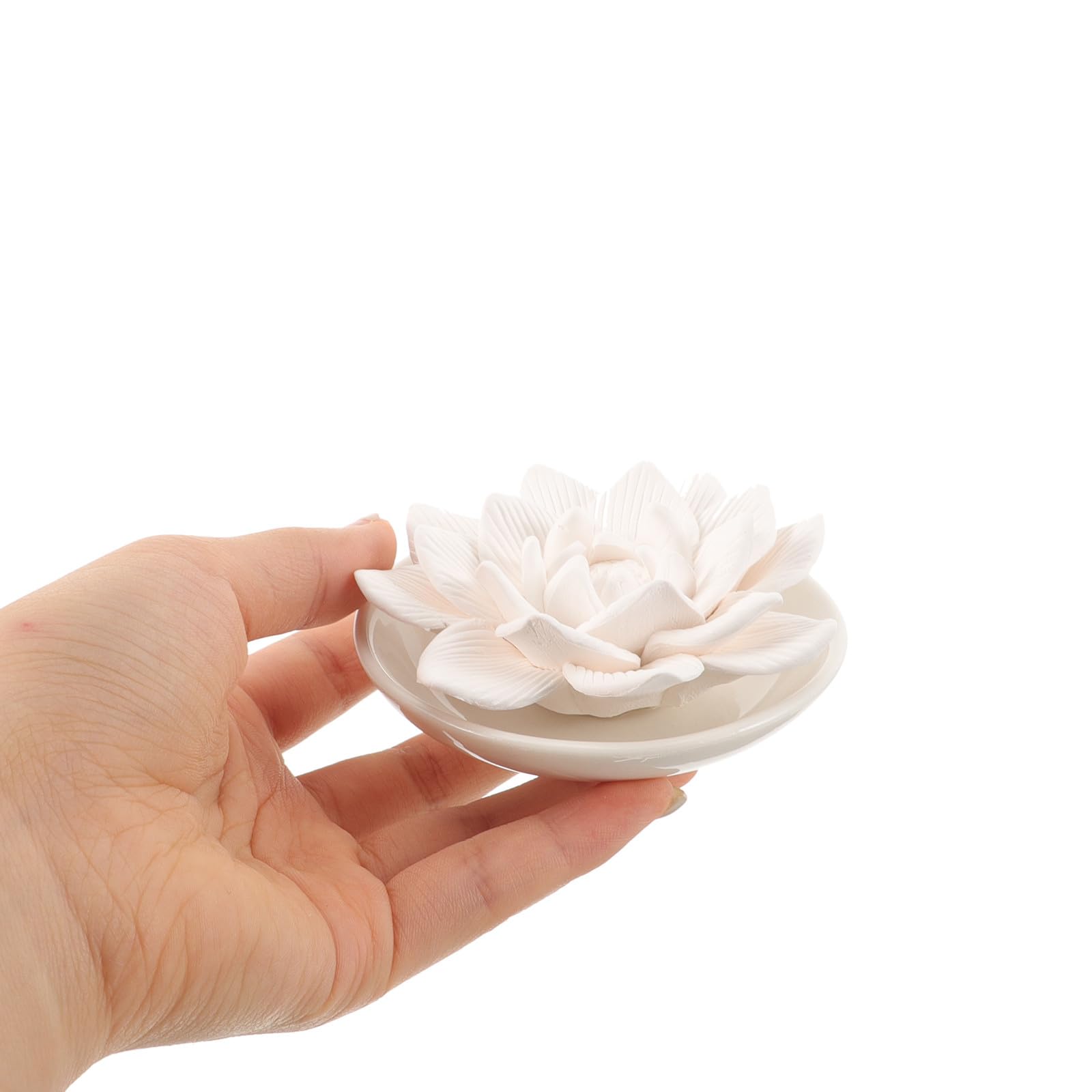 SEWACC difusora de aceites esenciales con diseño de flor, de yeso.