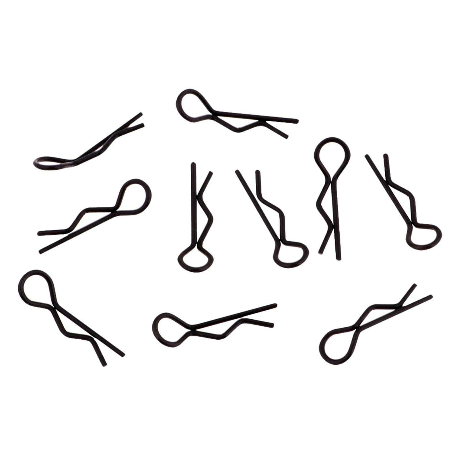 20 Stück RC Auto Karosserie-Clips Aus Edelstahl – Für 1/10, 1/12, 1/16, 1/18 Modelle – Schwarz, Federnd