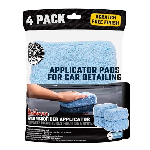 Chemical Guys Premium Grade Microfiber Applicators 4-Pack - Soft Scratch-Free Application for Waxes Sealants Glazes and Dressings