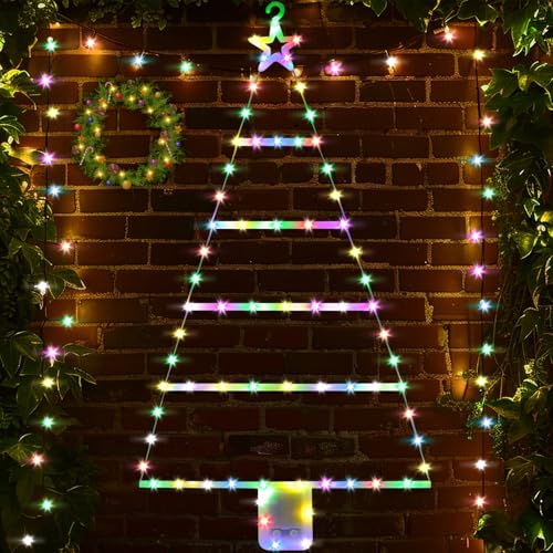 ZZXLOPEZ Luces Navidad Exterior Pilas, 90cm LED Escalera Luces Navidad con Temporizador, 8 Modos, Impermeable LED Escalera Luces Arbol Navidad para Ventana Puerta Hogar Navidad Decoracion (Colorido) ZZXLOPEZ Luces Navidad Exterior Pilas, 90cm LED Escalera Luces Navidad con Temporizador, 8 Modos, Impermeable LED Escalera Luces Arbol Navidad para Ventana Puerta Hogar Navidad Decoracion (Colorido)
