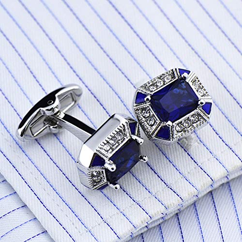 Mancuernillas Daesar cobre para hombre con zirconia azul miniatura 2