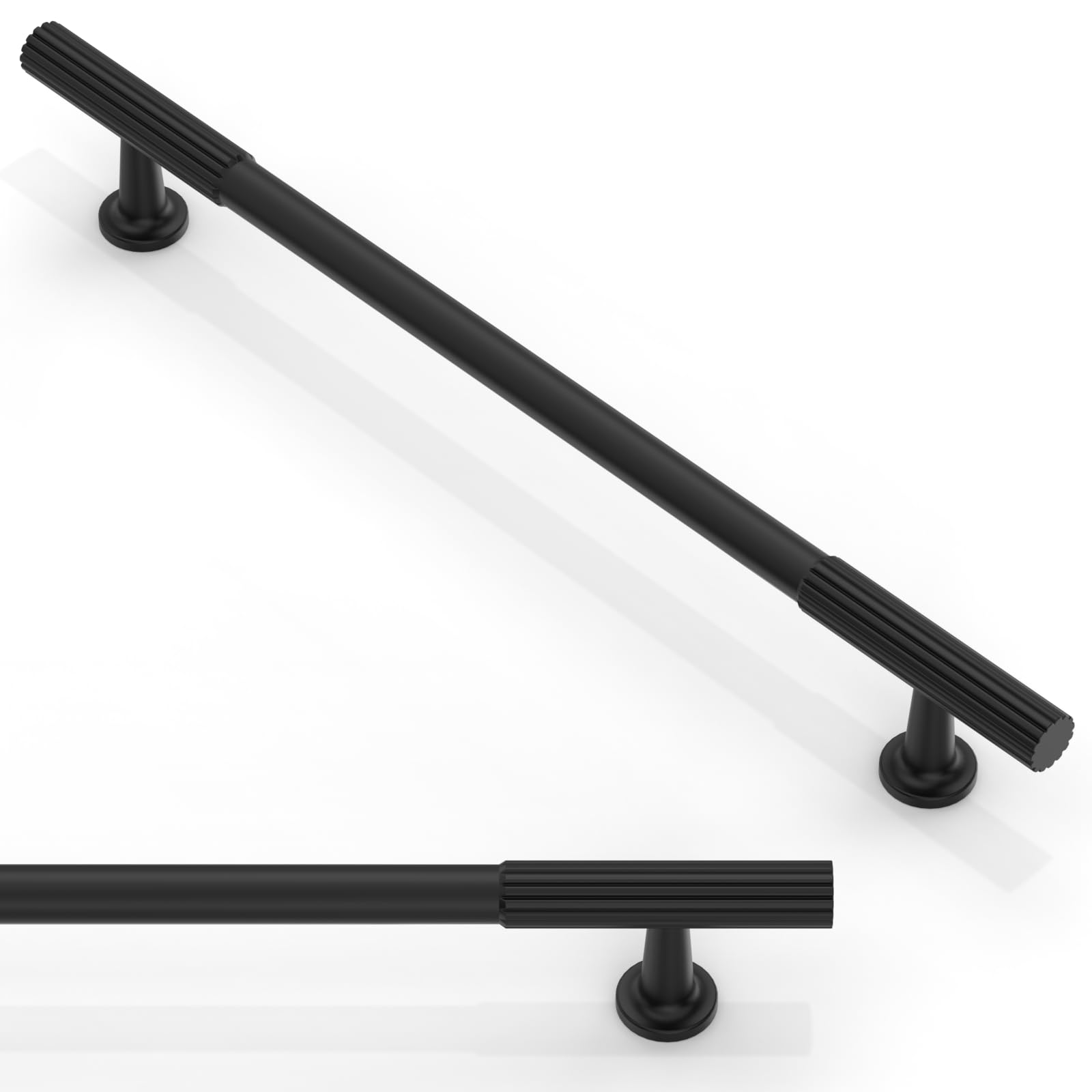 Asimerdeco 10 Pack Matte Black Cabinet Pulls 7.5 Inch(192mm) Kitchen Cupboard Handles Solid Zinc Alloy Cabinet Hardware Drawer Pulls