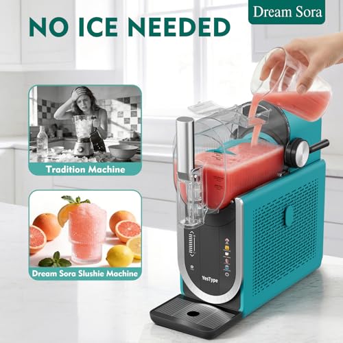 Image of Slushie Machine for Home, No Ice Needed Margarita Machine & Slushy Machine, 5 Preset, Rapid Freezing, Self-Cleaning, 66oz Slushie Maker for Frappes, Spiked Slush, Ice Cream, Dark Green