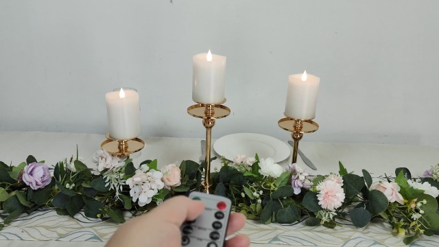 Image of 3x4 Flickering Flameless Candles Set of 2, 2AA Battery Life 600 Hours Battery Candles Flickering with Timer,4 inch Flameless Candles with Remote for Indoor /Outdoor, White