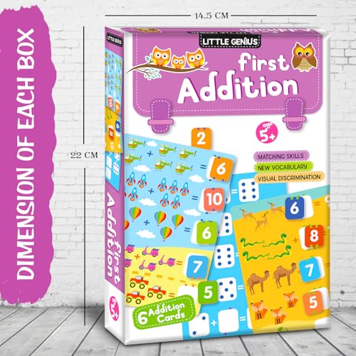 Image of My First Addition Math Puzzle Game Box Set for Kids - Early Learning Activity with Alphabet, Number Games and Colorful Fun Illustrations for Kids, Toddlers - Ages 2+ Years