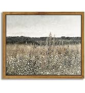 InSimSea Framed Canvas Wall Art Home Decor, Meadow with Flowers Painting Wall Art Prints, Canvas ...