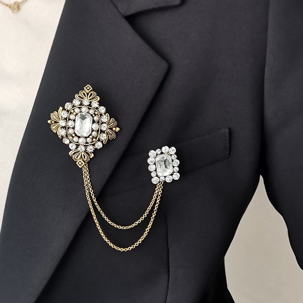 Moda w stylu Vintage metalowy frędzel dla kobiet garnitur męski duży płaszcz akcesoria