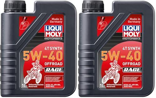 LIQUI MOLY Motorbike 4T Synth 5W-40 Offroad Race | 1 L | Aceite de 4 tiempos de motocicleta | 3018 (Paquete de 2)
