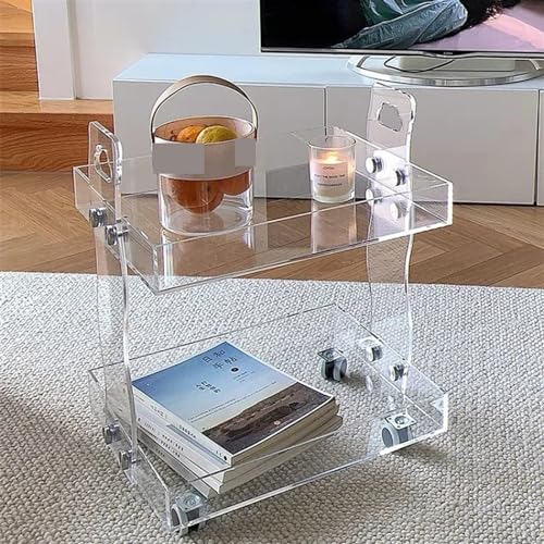 Table d'appoint en acrylique transparent pour petit espace et salon - 4