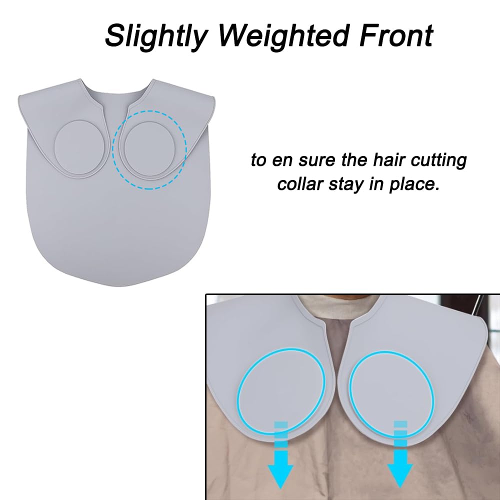 Capa de silicona para cortar el cabello impermeable profesional protector de cuello gris