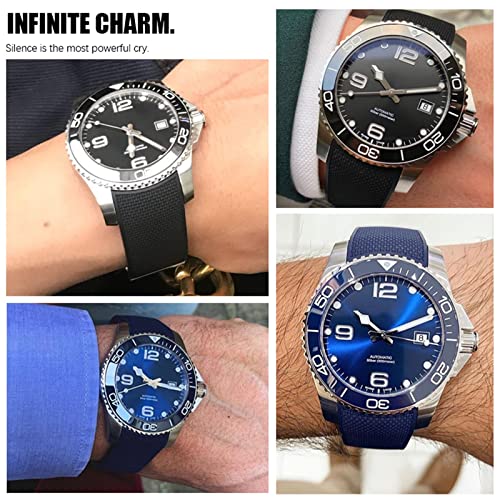 Correa de silicona EZZON con logotipo para relojes Longines Conquest de 21 mm 7