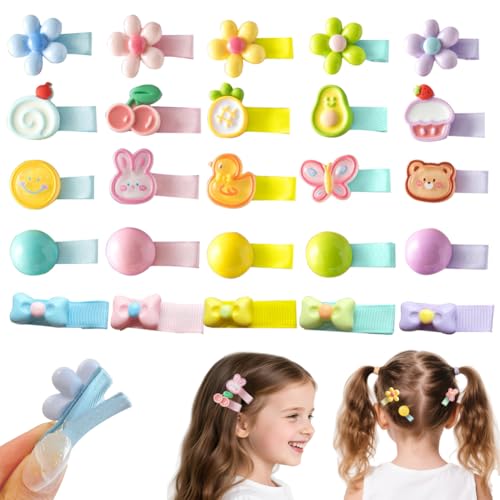 25 pinzas para cabello niña flores y frutas coloridas miniatura 1