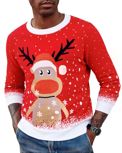 Saodimallsu Herren Weihnachtspullover Ugly Christmas Sweater Familie...