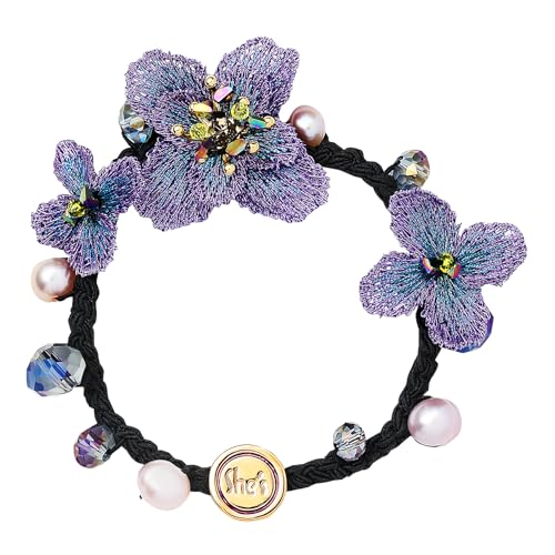 Forget-me-not Gold Thread Brooch - Handmade Enamel Flowers