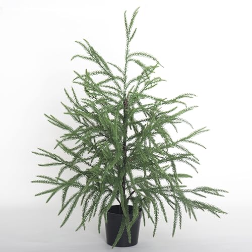 Senjie Artificial Norfolk Pine Tree,24In Tabletop Christmas Tree Decoration Outdoor Indoor Home Decor cover