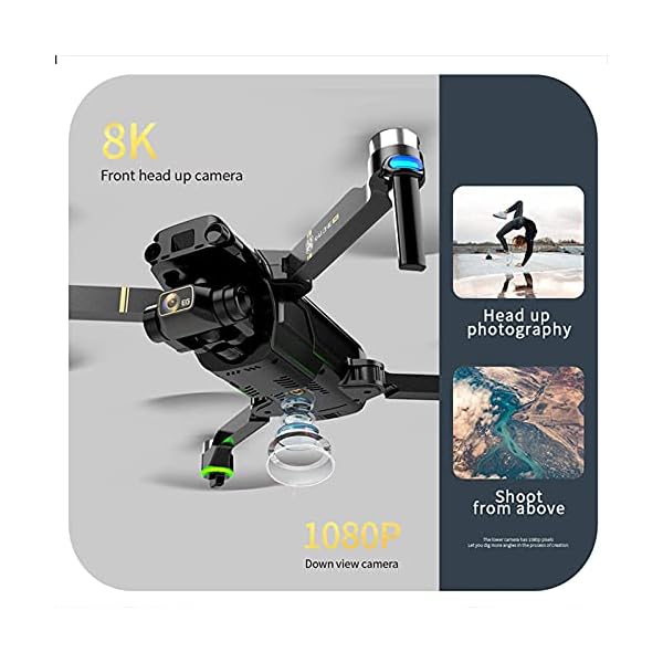 HJRBM Drohne mit 8k HD 3-Achsen Gimbal Dual Kamera 5G WiFi GPS Professionelle Luftaufnahmen Mini Drone Quadcopter 1,2 km… – Bild 4