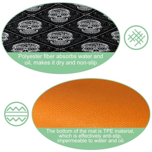 Tapete de cocina de 2 piezas lavable para pasillo antideslizante 6
