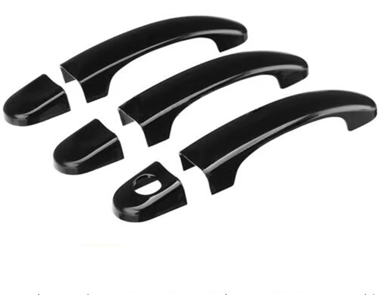 ZJYZYQ Car Sliding Outer Door Handle for VW Transporter for T5 for T6 for Caddy 2003-2009 Car Accessories Carbon Gloss Black Outside Exterior Door Handle Cover Set