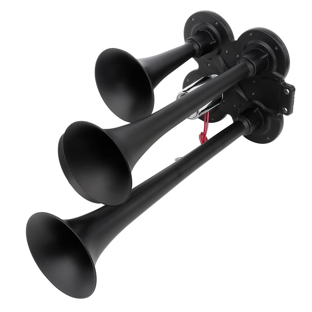 STAYTOP Air Horn Kit 12V 150db Super Loud 4 Trumpet Train Car Air Horn 150 PSI Air Compressor Air Tank System Kit for 12V Trucks Cars Boats Vans