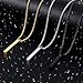 Fiusem Pendant Necklace for Men, Silver Tone Rectangular Pierced Necklace for Mens with 2.5 mm Box Chain, Stainless Steel Bar Chain, 24 Inches
