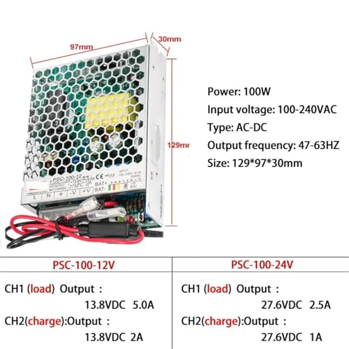 Alimentation à découpage 100W 24V pour chargeur de batterie SMPS PSC-100-12