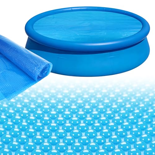 Cubierta solar redonda de 12 pies para alberca, calentador de piscina solar para piscinas enterradas y sobre el piso,...