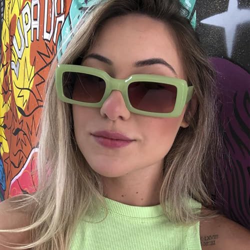 SDINM Retro Rectangle Sunglasses for Women 90s Tinted Lens Sun Glasses2