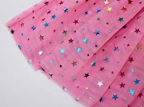 Danichins Girls Knit Sleeveless Tutu Dress Layered Tulle Sparkle Dress(Rose, 5) #TOP5