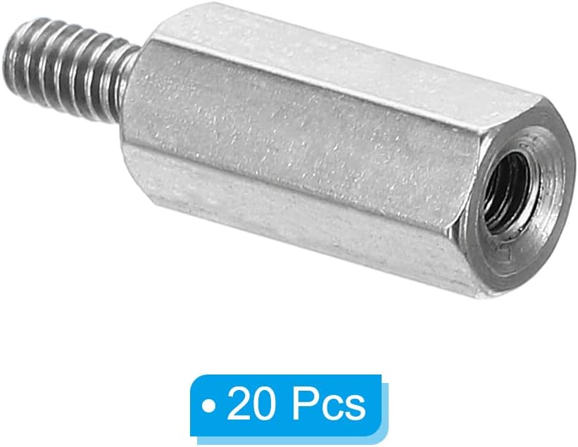 PATIKIL M2x9mm+4mm Male-Female Hex Standoff, 20 Pack Stainless Steel PCB Standoffs Screws for Motherboards, Computer Cases, Circuit Boards, Electronics
